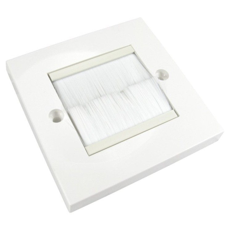 Single Gang White Brush Plate