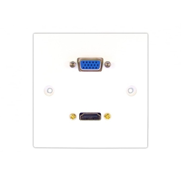 Single HDMI and VGA Faceplate - 15m