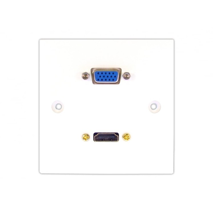 Single HDMI and VGA Faceplate - 10m