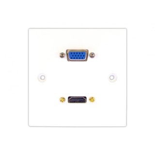 Single HDMI and VGA Faceplate - 15m