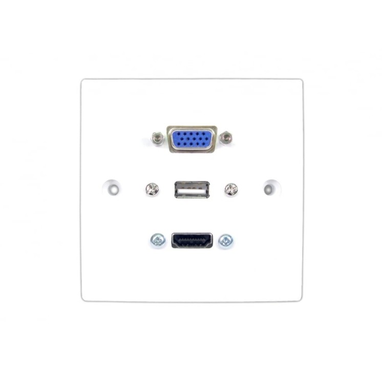Single HDMI/VGA and USB Stubplate - 0.15m