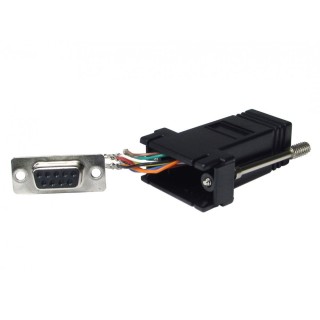 D9 Female to RJ45 Female Modular Adapter