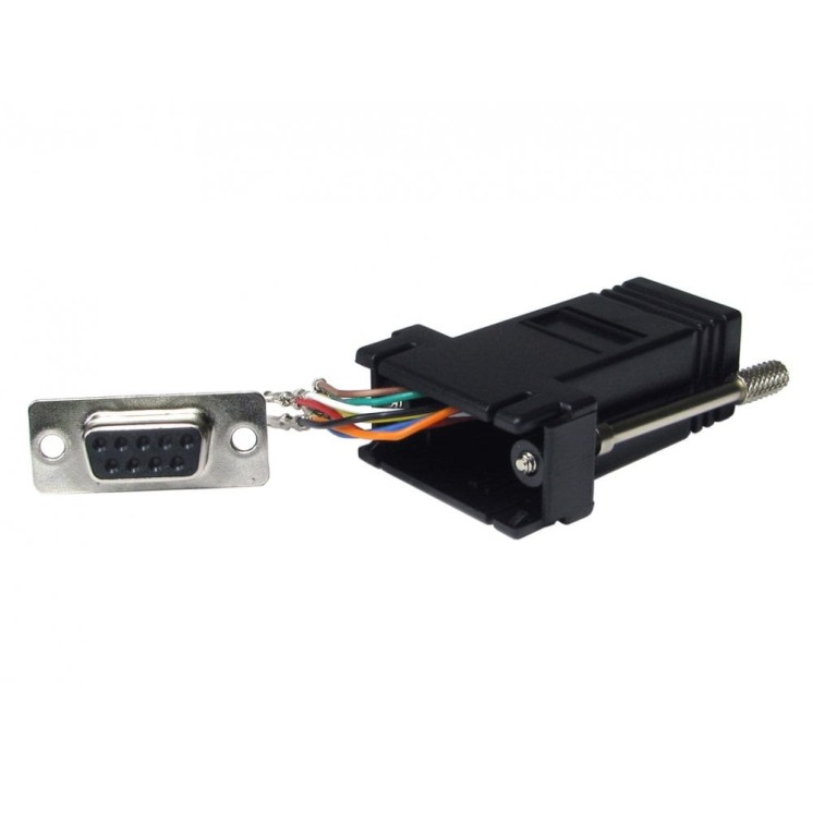 D9 Female to RJ45 Female Modular Adapter
