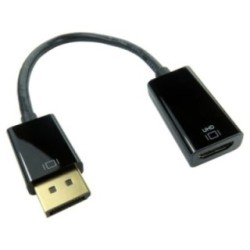 15cm Leaded DisplayPort (M) to HDMI (F) Adapter - 4K 60Hz