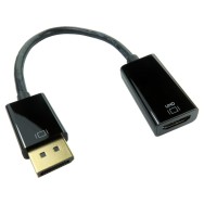 15cm Leaded DisplayPort (M) to HDMI (F) Adapter - 4K 60Hz