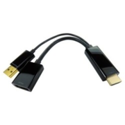 15cm Leaded HDMI (M) to DisplayPort (F) Adapter - 4K 60Hz