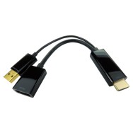 15cm Leaded HDMI (M) to DisplayPort (F) Adapter - 4K 60Hz
