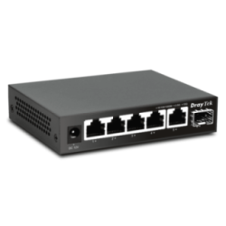 DrayTek Vigor Switch Q60x High Performance Unmanaged Switch with 5 x 2.5 GbE Ports and 1 x 10Gbps SFP+ Uplink