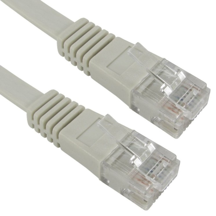 1m Cat5e Flat Patch Cable - Grey