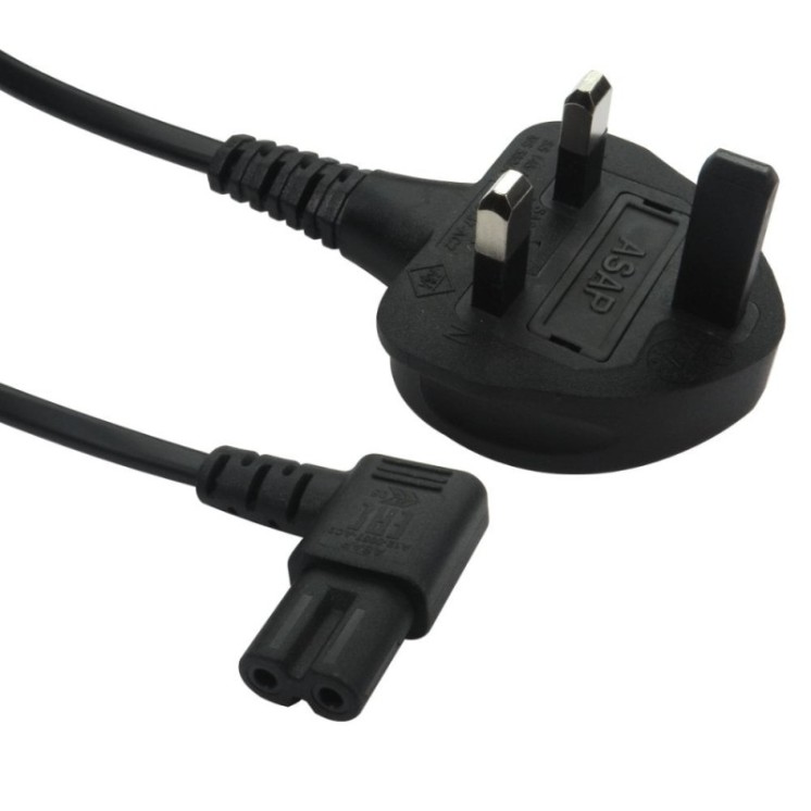 1.8m UK Plug to Right Angled C7 Mains Lead