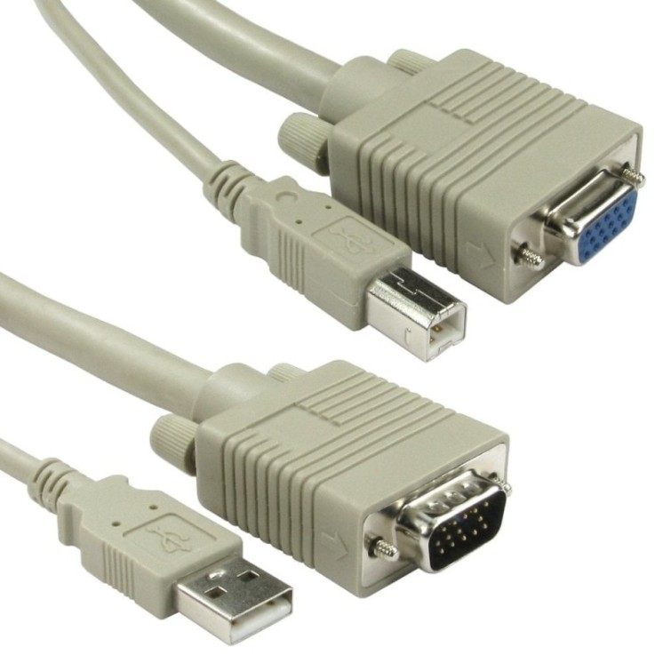 2m 1x USB A-B & 1x SVGA M-F KVM Cable