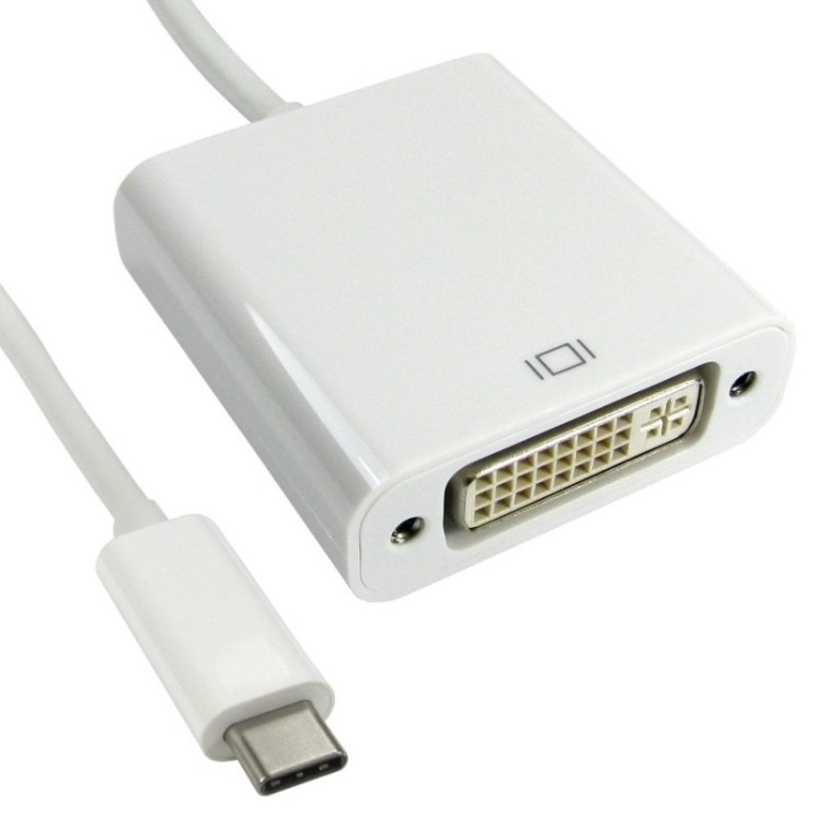 15cm Leaded USB Type C (M) to DVI (F) Adapter