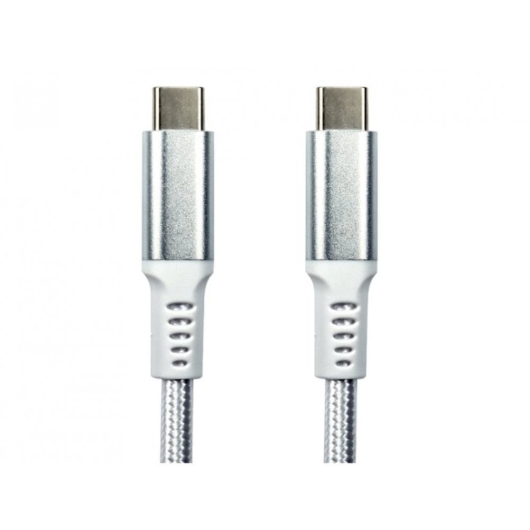 1m White USB 10Gbps Type C (M) to Type C (M) Braided Cable
