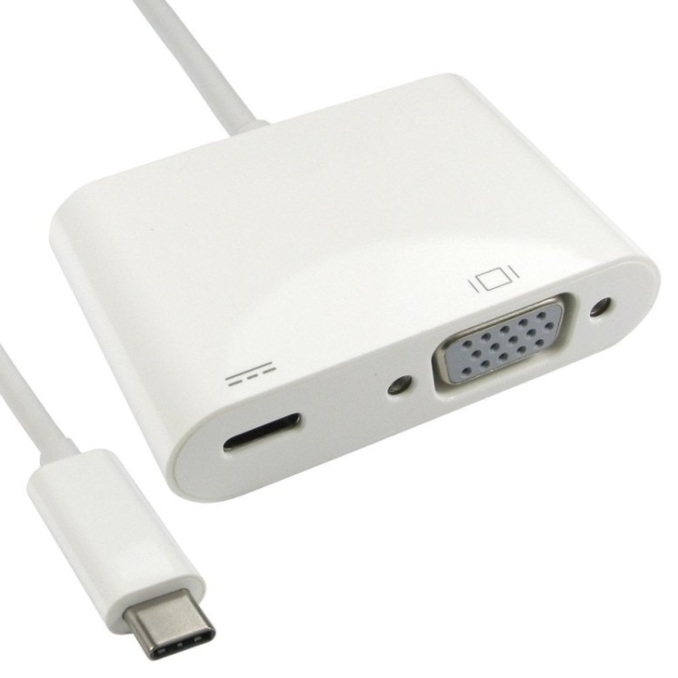 15cm Leaded USB Type C to VGA Adapter with PD Function