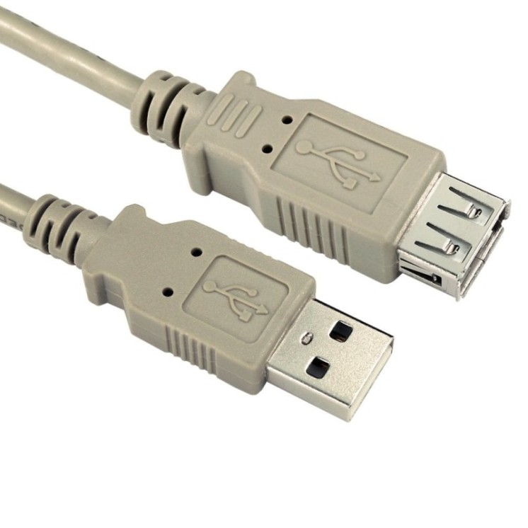 0.5m USB 2.0 Type A (M) to Type A (F) Data Cable - Beige