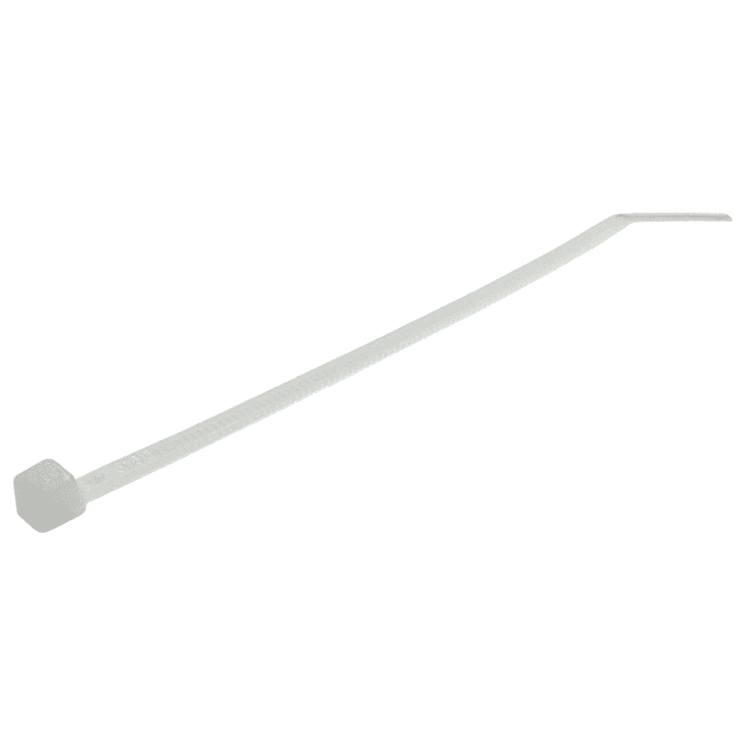100mm X 2.5mm White Cable Ties - PK 100