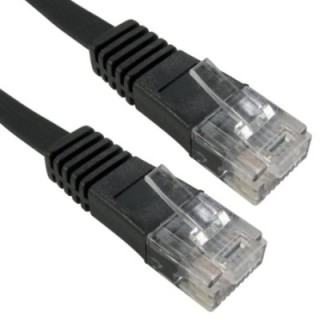 1m Cat5e Flat Patch Cable - Black