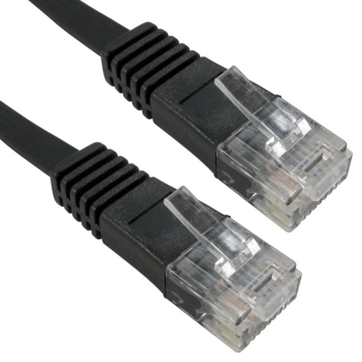 3m Cat5e Flat Patch Cable - Black