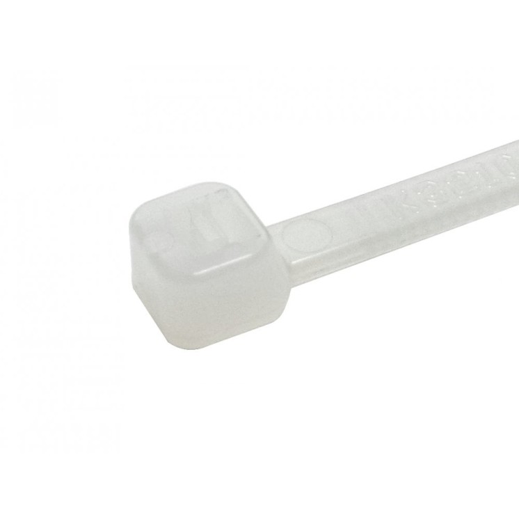 100mm X 2.5mm White Cable Ties - PK 100