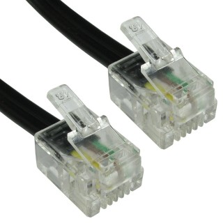2m RJ11 to RJ11 Modem Cable - Black