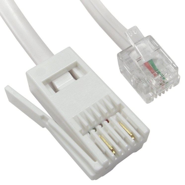 3m Two Wire RJ11 (M) to BT (M) Cable