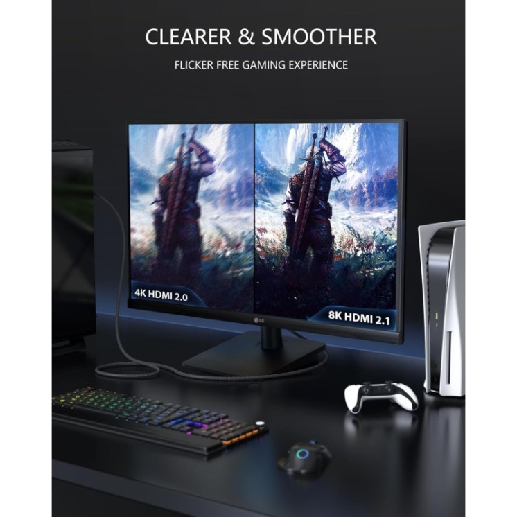 Stouchi 4m 8K HDMI 2.1 Cable - Ultra High Speed 48Gbps 4K 120Hz HDR