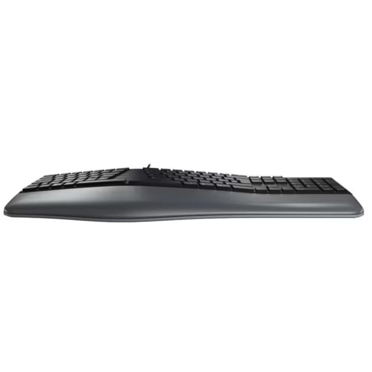 CHERRY Wired Ergonomic Keyboard UK – Curved Layout, Memory‑Foam Wrist Rest, Adjustable Tilt