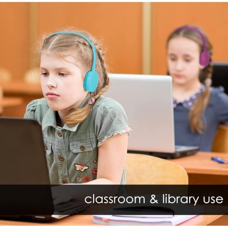 12x Robust Classroom Headphones Pack – Durable Wired On‑Ear Headsets for Kids, Students & Computer Labs