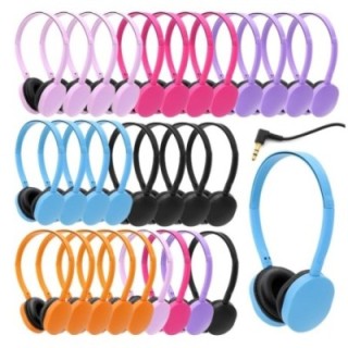 30x Pack Classroom Headphones – Bulk Wired Headsets with 3.5mm Jack for Schools