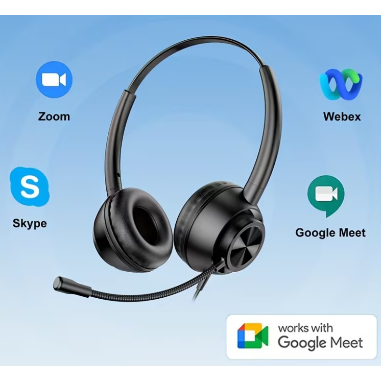 USB C Headphone and Flexible Boom Micophone Meetings