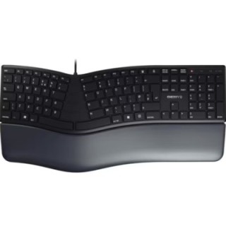 Black Ergonomic USB Keyboard (UK Layout) with Memory‑Foam Wrist Support
