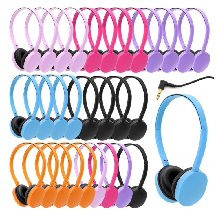 30x Pack Classroom Headphones – Bulk Wired Headsets with 3.5mm Jack for Schools