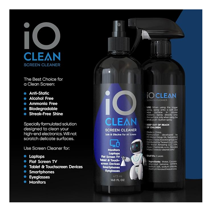 Professional Screen Cleaner Kit (473ml) | Streak-Free & Safe
