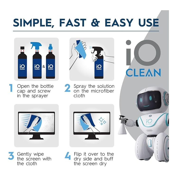 Professional Screen Cleaner Kit (473ml) | Streak-Free & Safe