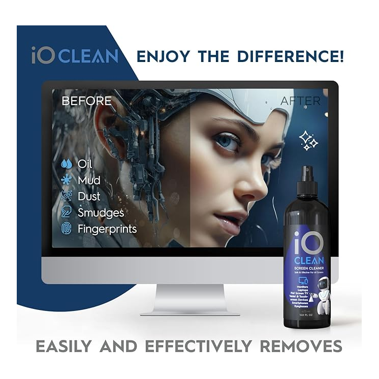 Professional Screen Cleaner Kit (473ml) | Streak-Free & Safe