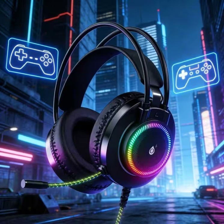 RGB Gaming Headphones – 40mm Drivers, Noise-Clear Mic, Comfortable Over‑Ear Design