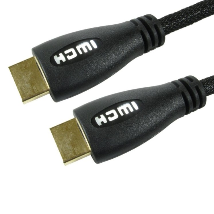 1m HDMI Cable with White LED Illuminated Connectors