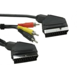 SCART and Three RCA Cable
