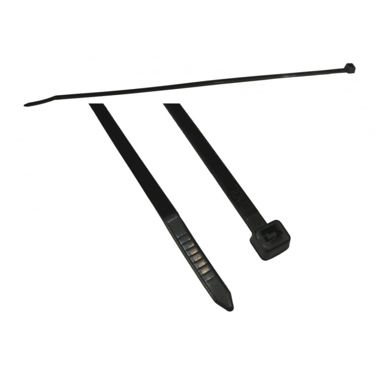 300mm x 4.8mm Black Cable Ties - 100 Pack