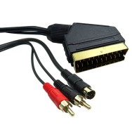 SCART to Two RCA and SVHS Cable