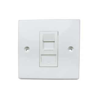 1 Port Cat6a Shielded Loaded Faceplate- Tool-less