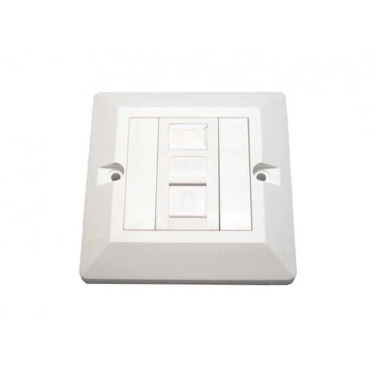 1 Port Cat5e Loaded Faceplate - Single Gang