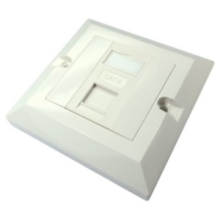 1 Port Cat6 Loaded Faceplate - Single Gang