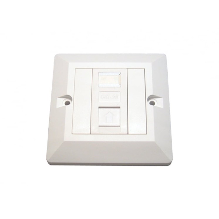 1 Port Cat5e Loaded Faceplate - Single Gang