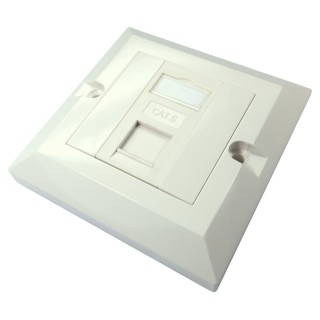 1 Port Cat6 Loaded Faceplate - Single Gang