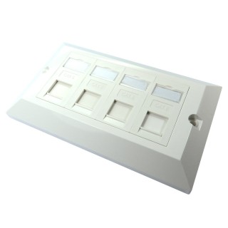 4 Port Cat6 Loaded Faceplate - Dual Gang 4 Port Cat6 Loaded Faceplate - Dual Gang