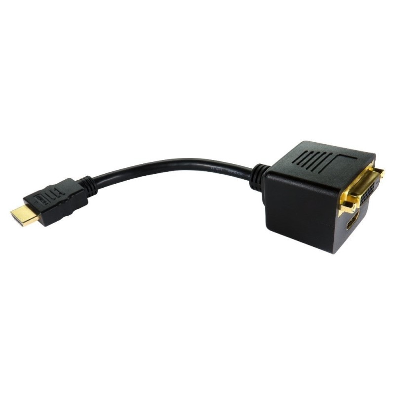 HDMI (M) to 1X HDMI and 1x DVI-D (F) Splitter Cable