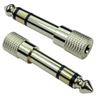 Gold 6.35mm (Male) to 3.5mm (Female) Stereo Adapter