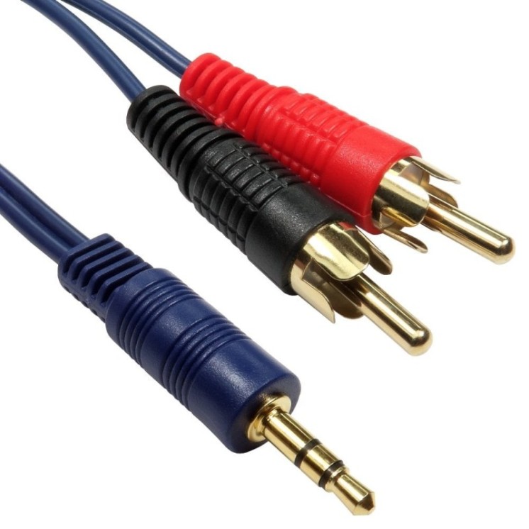 10m High Quality 3.5mm Stereo to Two RCA Cable