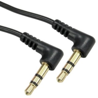 30cm 3.5mm Stereo Cable (Two R/A Connectors) - Black